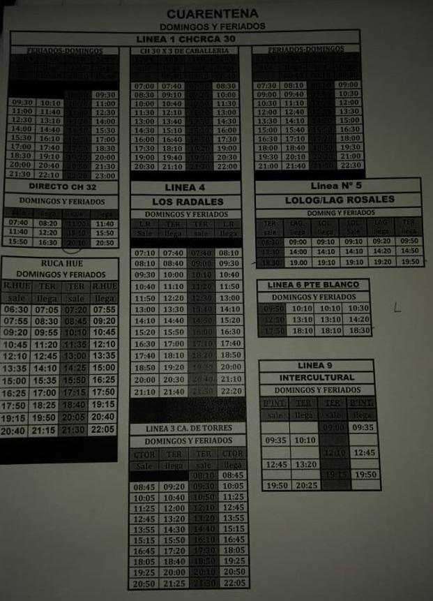 horarios exp los andes