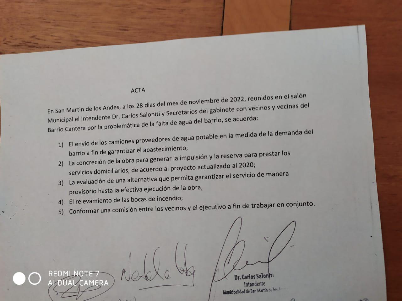 acta acuerdo cantera