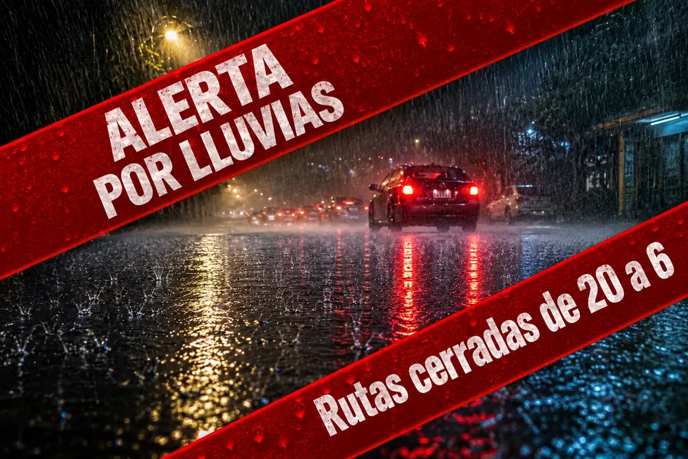 Alerta por lluvias y rutas cerradas
